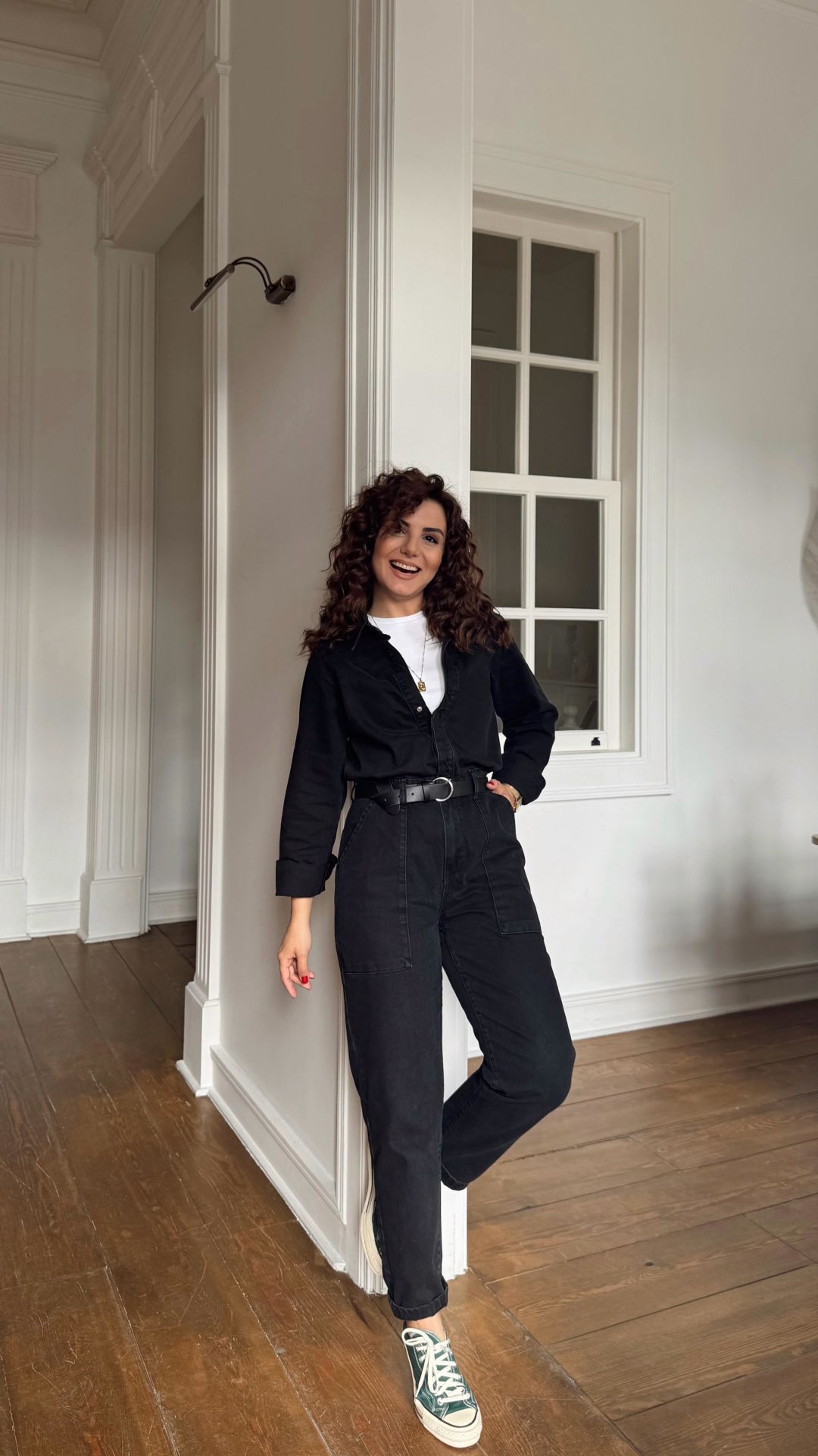 Çıtçıtlı Siyah Tulum