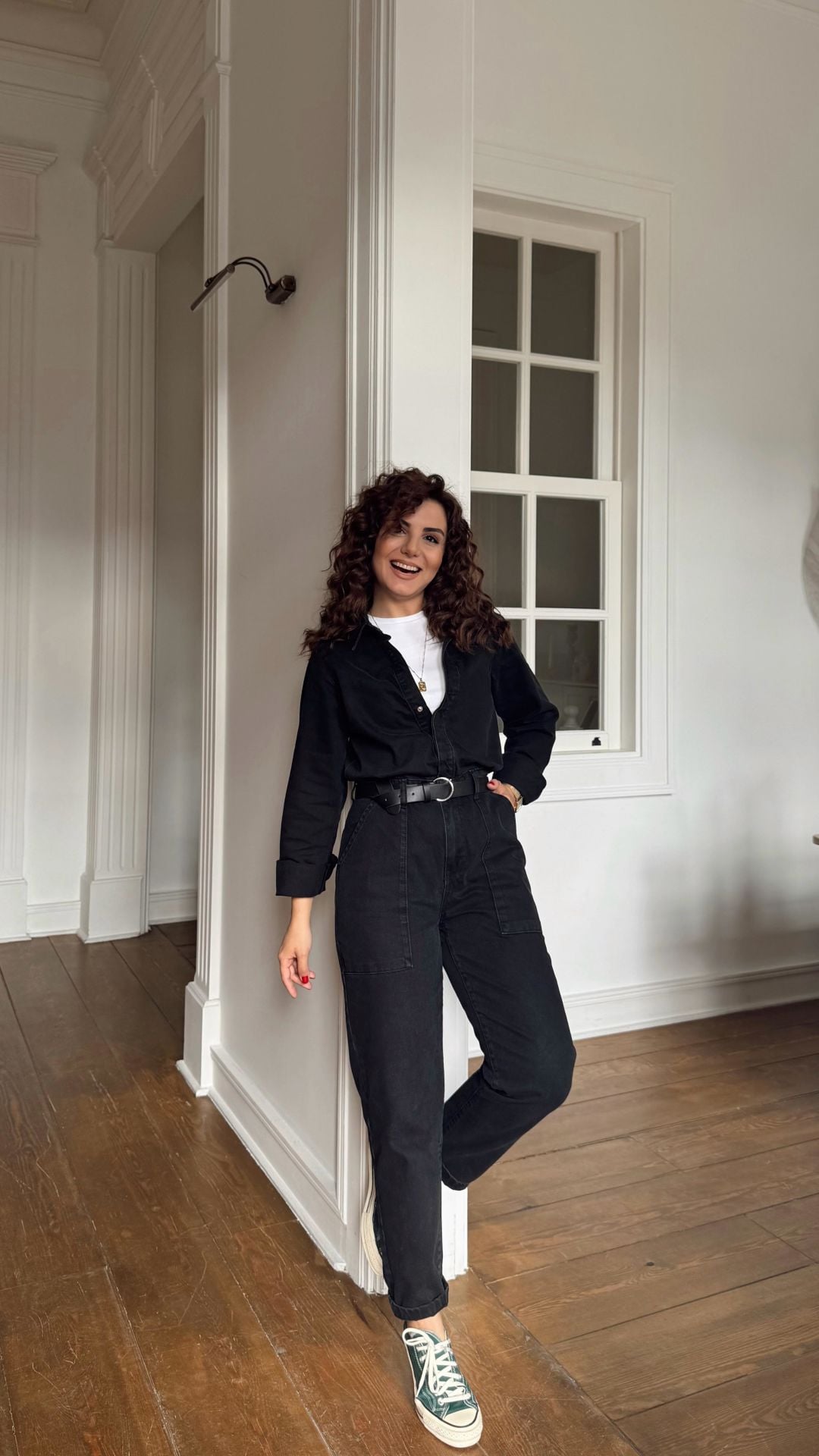 Çıtçıtlı Siyah Tulum