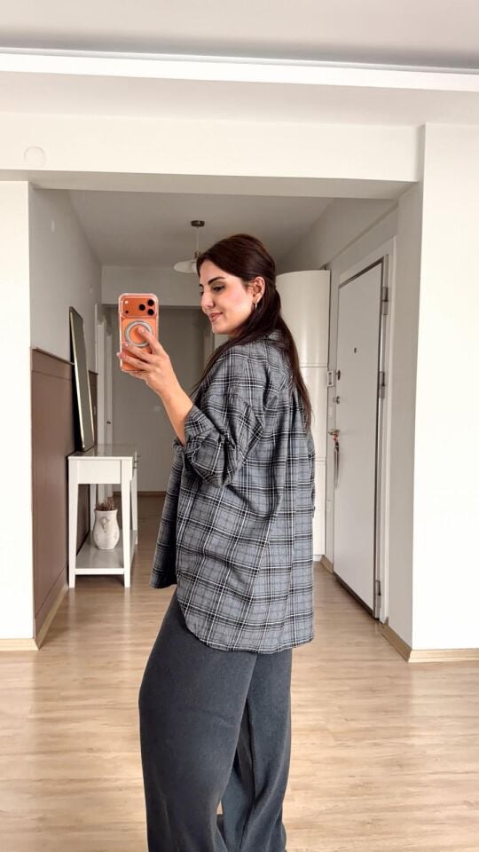 Msm Kareli Gömlek Gri