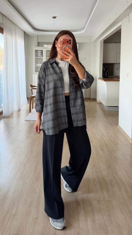 Msm Kareli Gömlek Gri