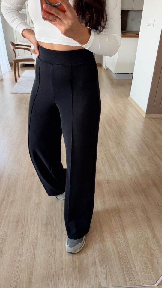 Siyah Dikişli Modal Pantolon
