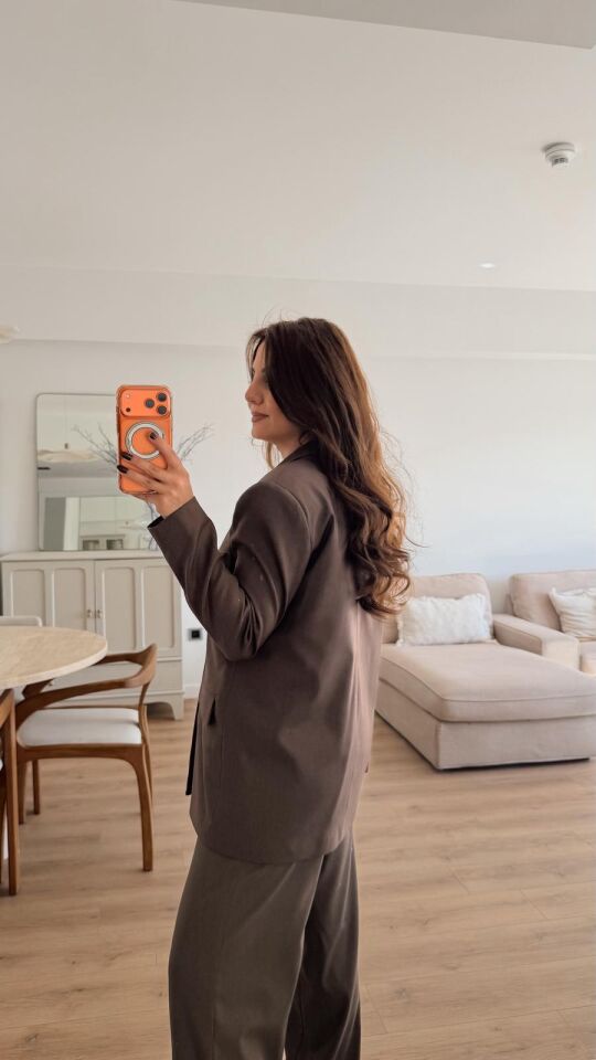 Çift Düğme Kahve Blazer