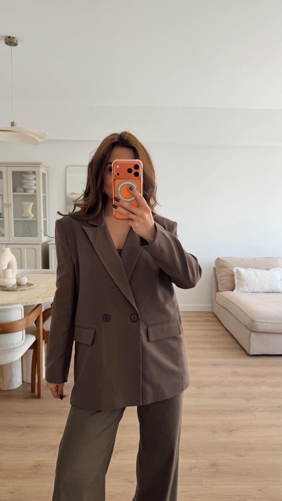 Çift Düğme Kahve Blazer