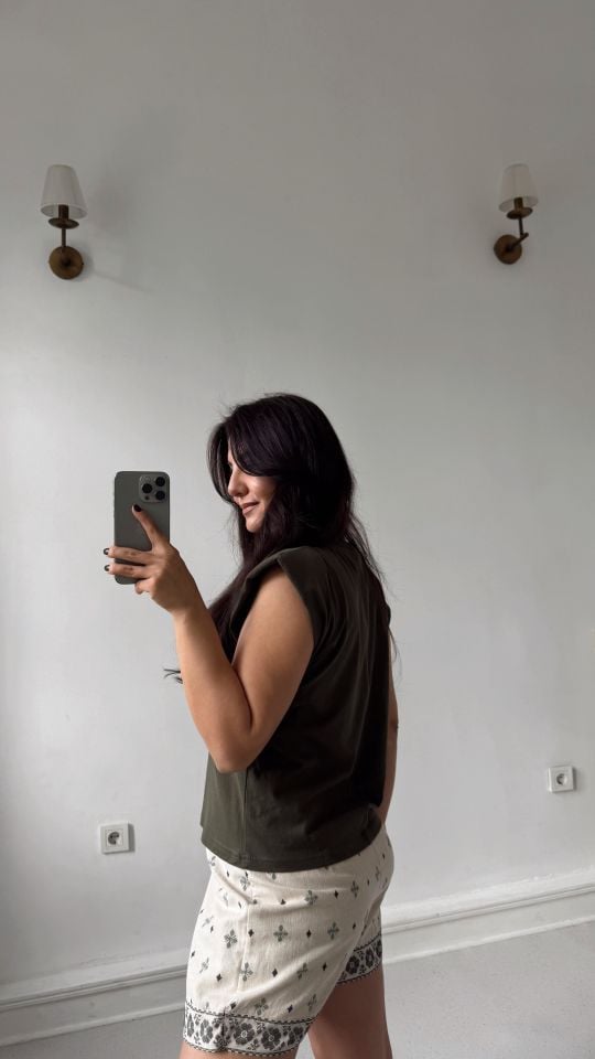 Vatkalı Tshirt Haki