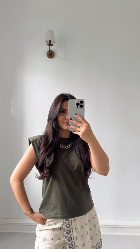 Vatkalı Tshirt Haki