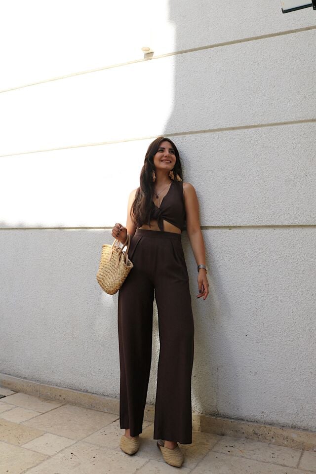 Yelek Bağlama Takım Kahve