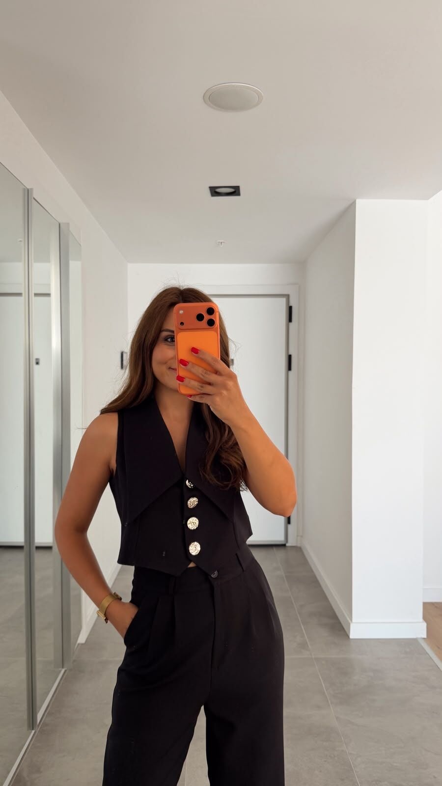 Siyah Crop Yelek