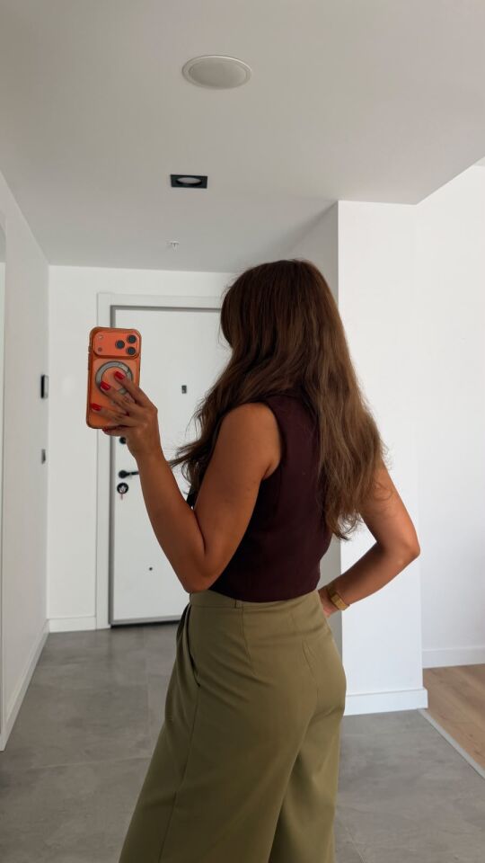 Kahve Crop Yelek