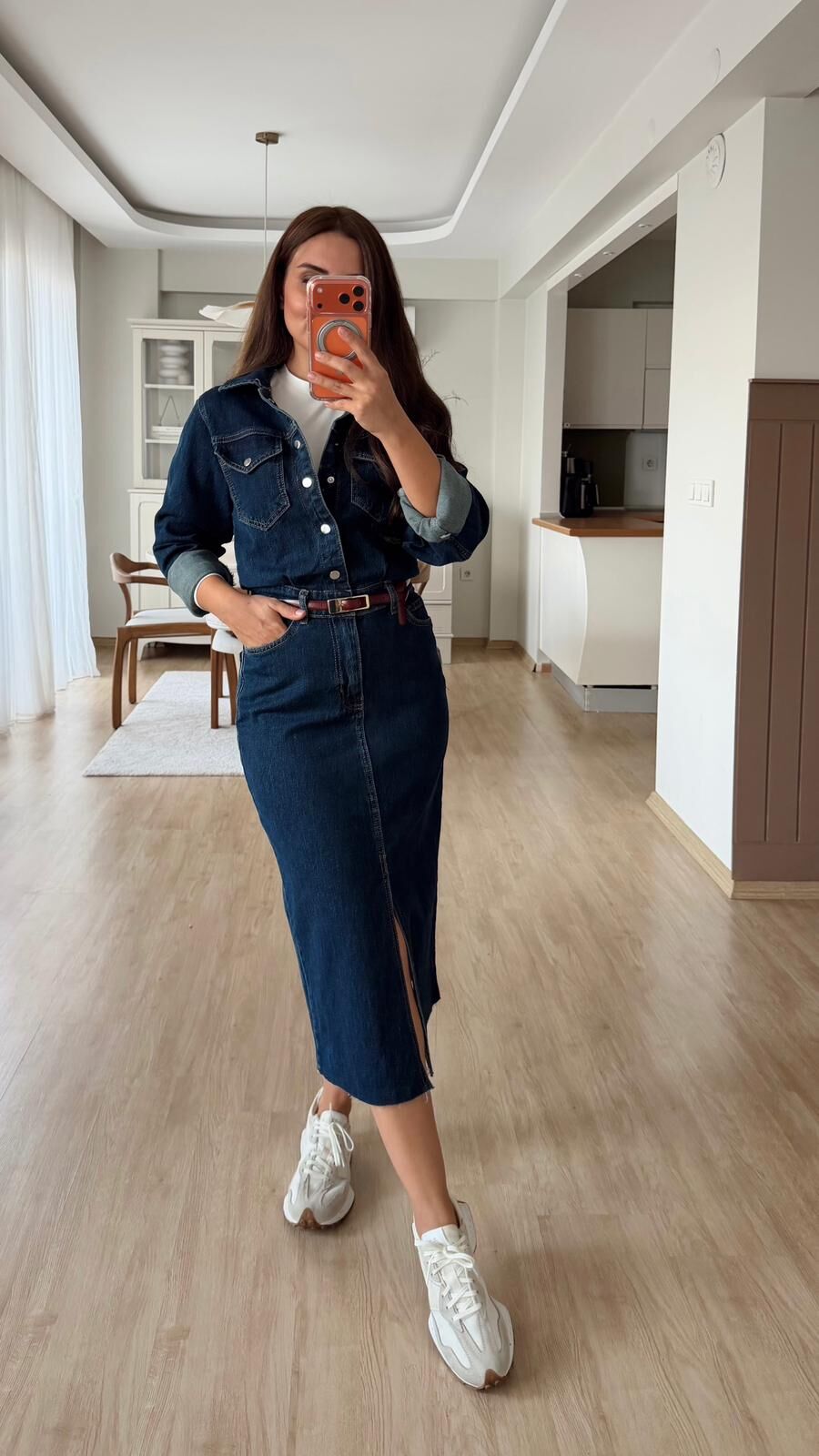 Laci Denim Midi Elbise