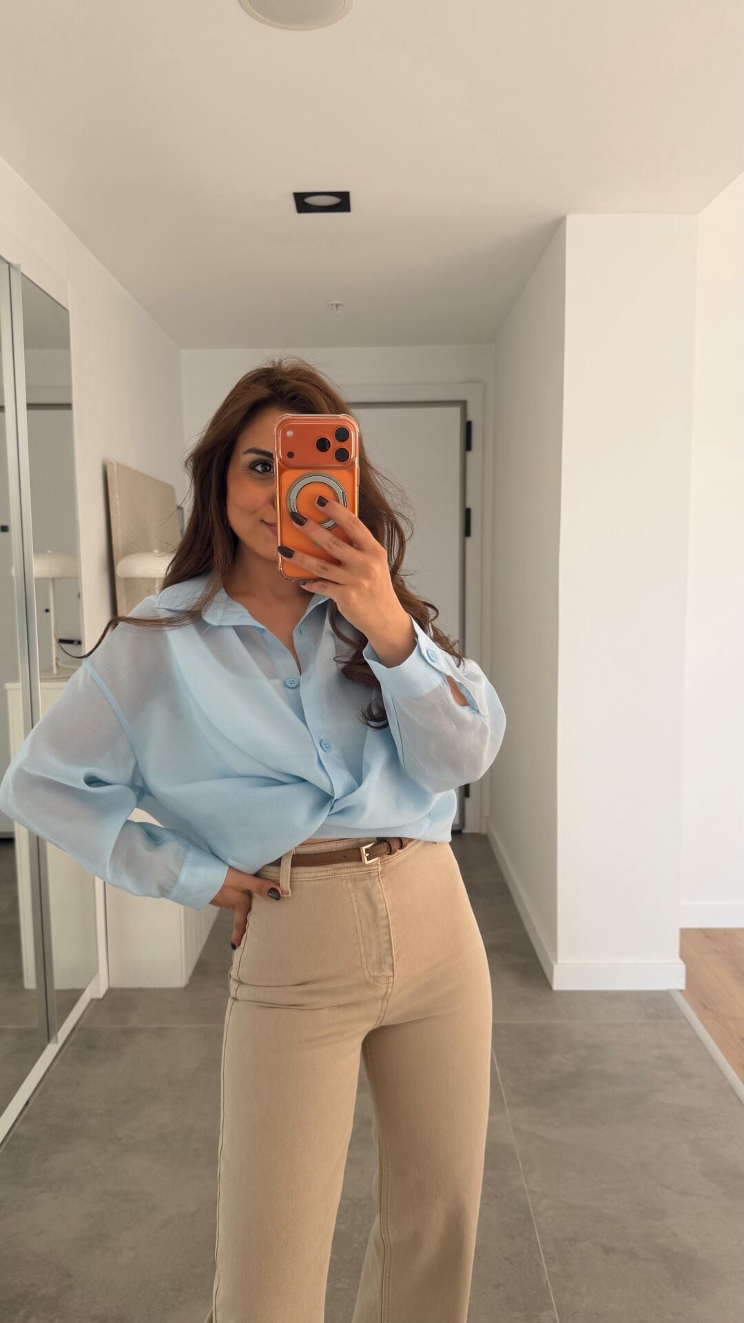 Transparan Bebe Mavi Gömlek