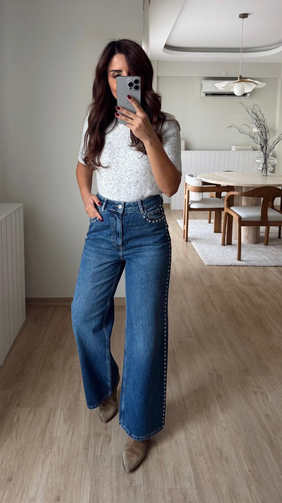 Zımba Detay Mavi Jean