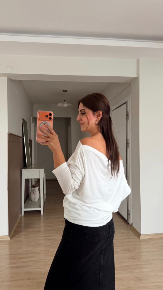 Msm Kayık Yaka Triko Ekru