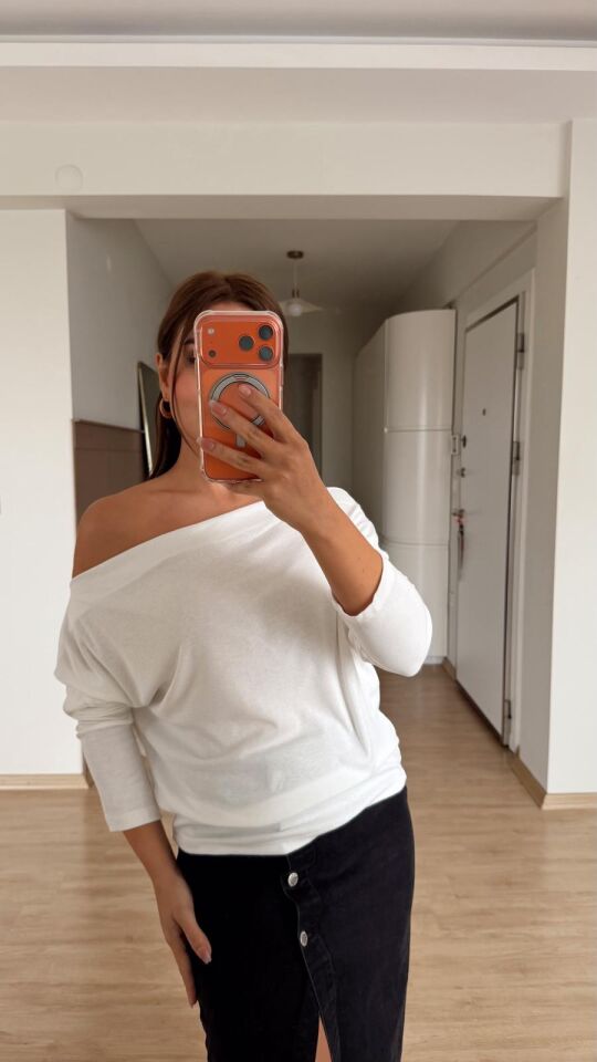 Msm Kayık Yaka Triko Ekru