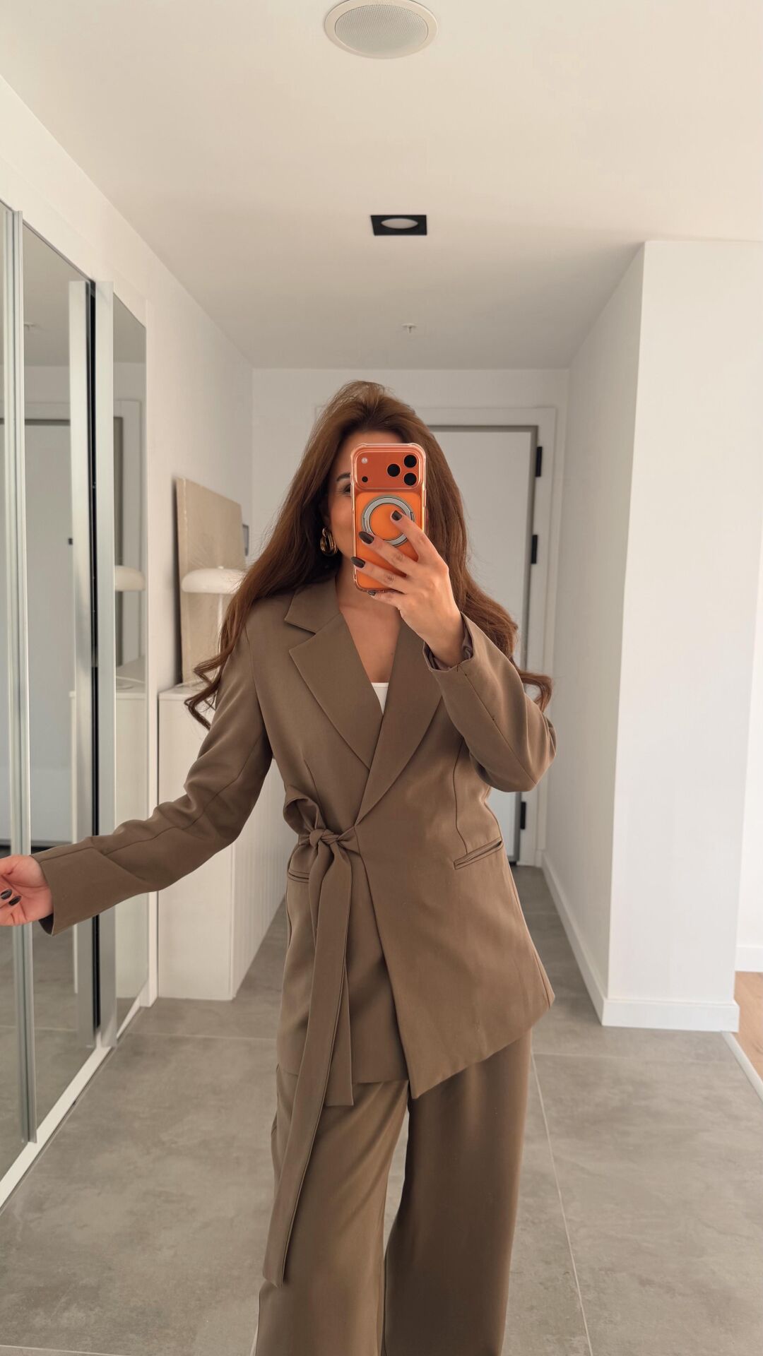 Kuşaklı Kahve Blazer