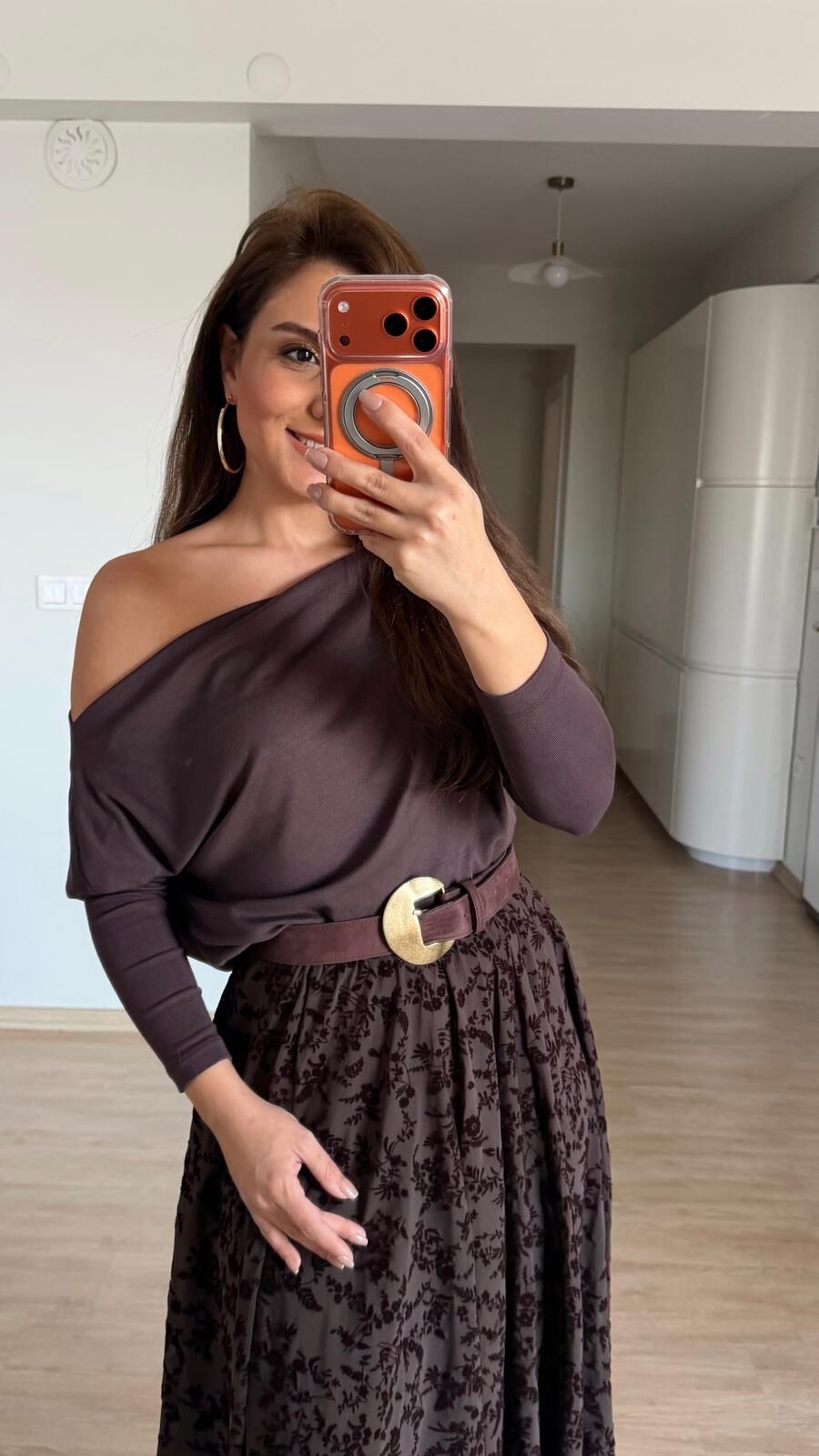 Msm Kayık Yaka Triko Kahve