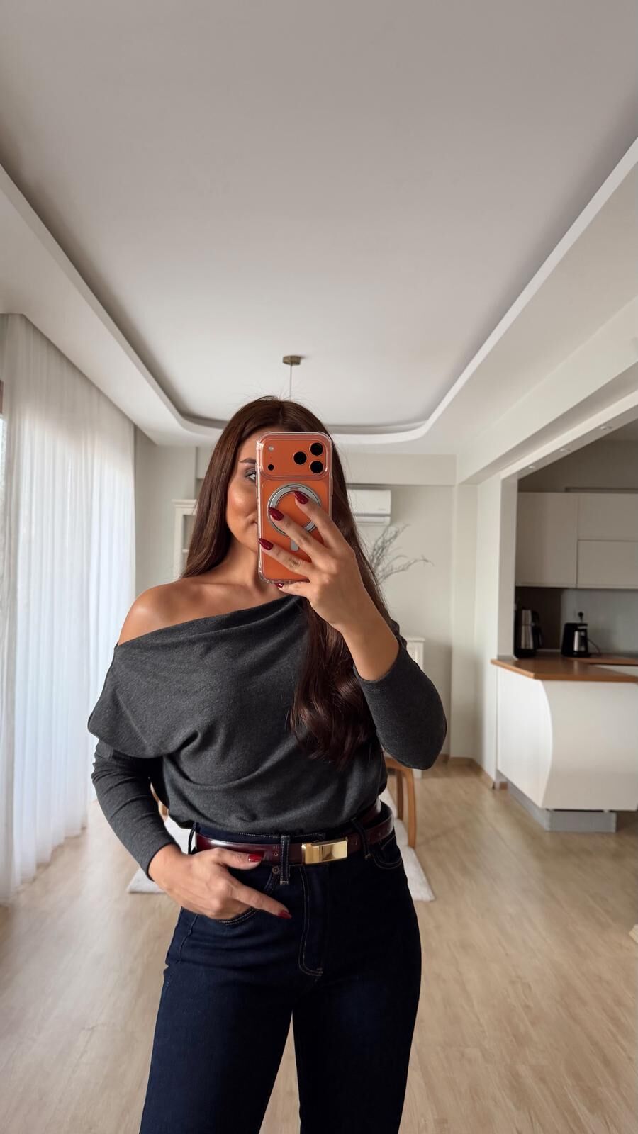 Msm Kayık Yaka Triko Antrasit