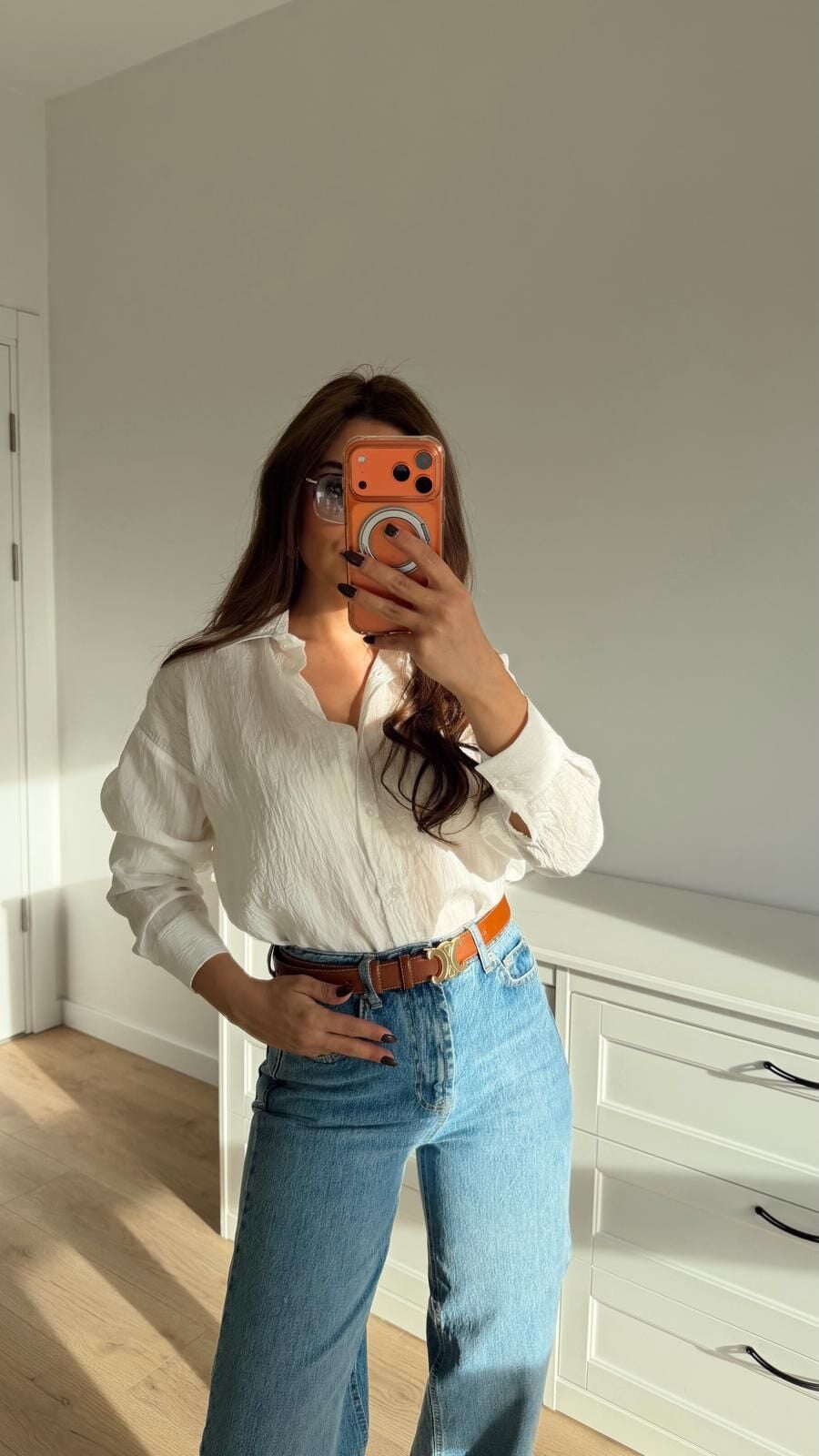 Soft Linen Dokulu Ekru Gömlek