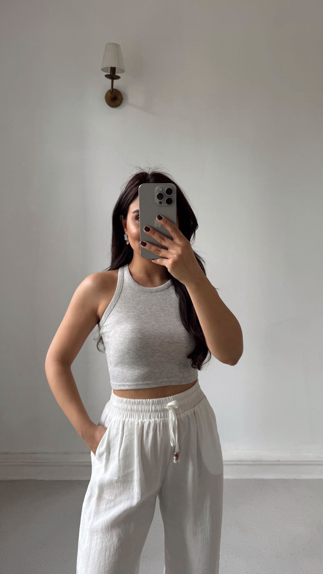 Fitilli Crop Atlet Gri