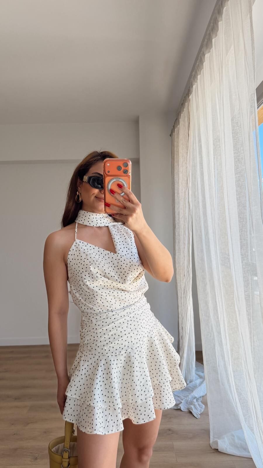 Puantiyeli Bağlamalı Bluz