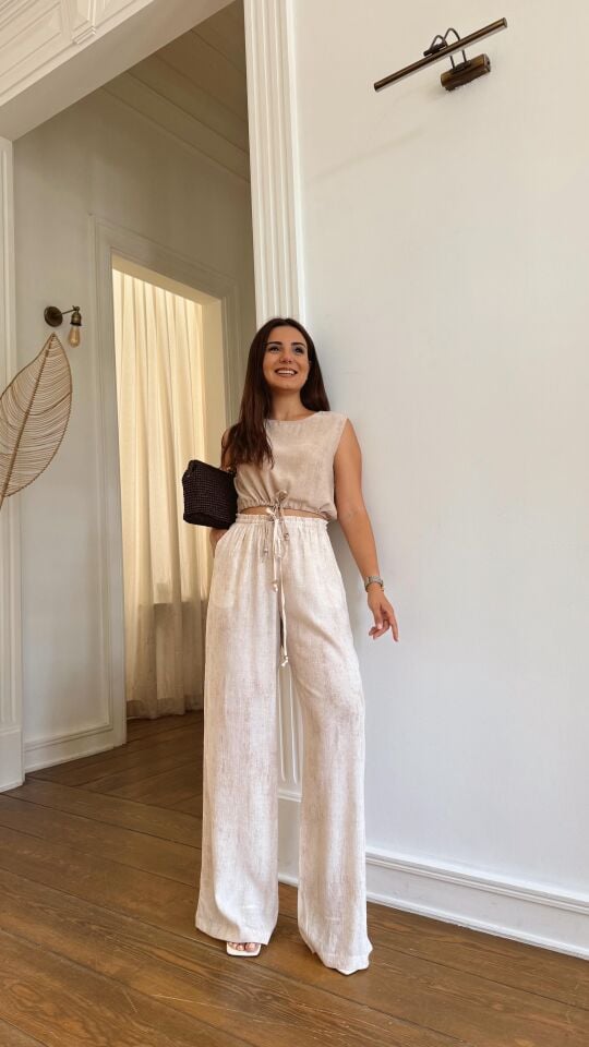 Taş Büzgülü Pantolon