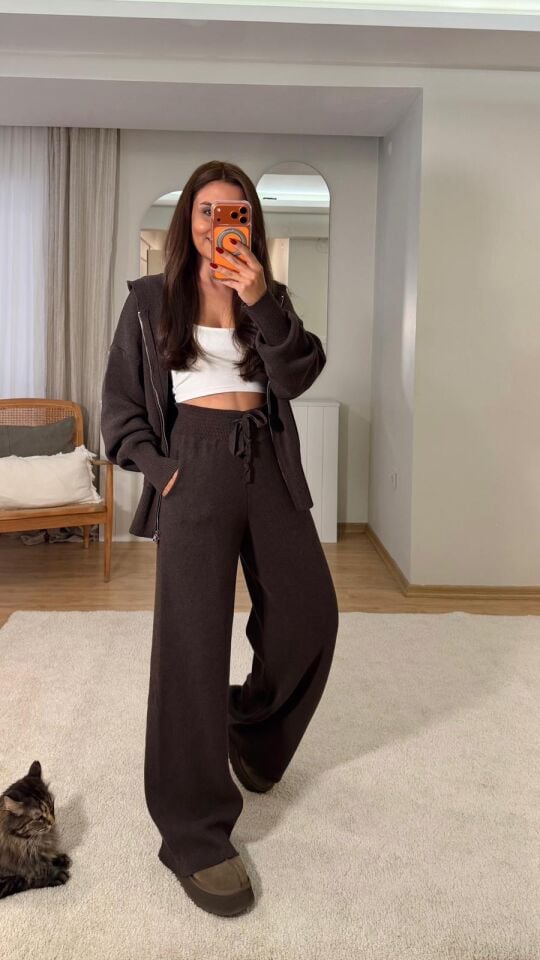 Veyn Triko Takım Kahve