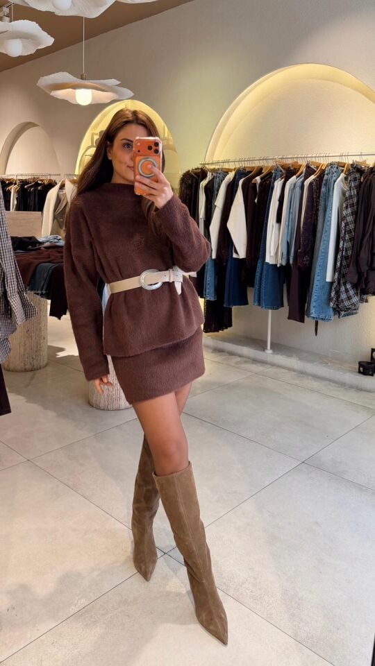 Kahve Kazak Etek Takım