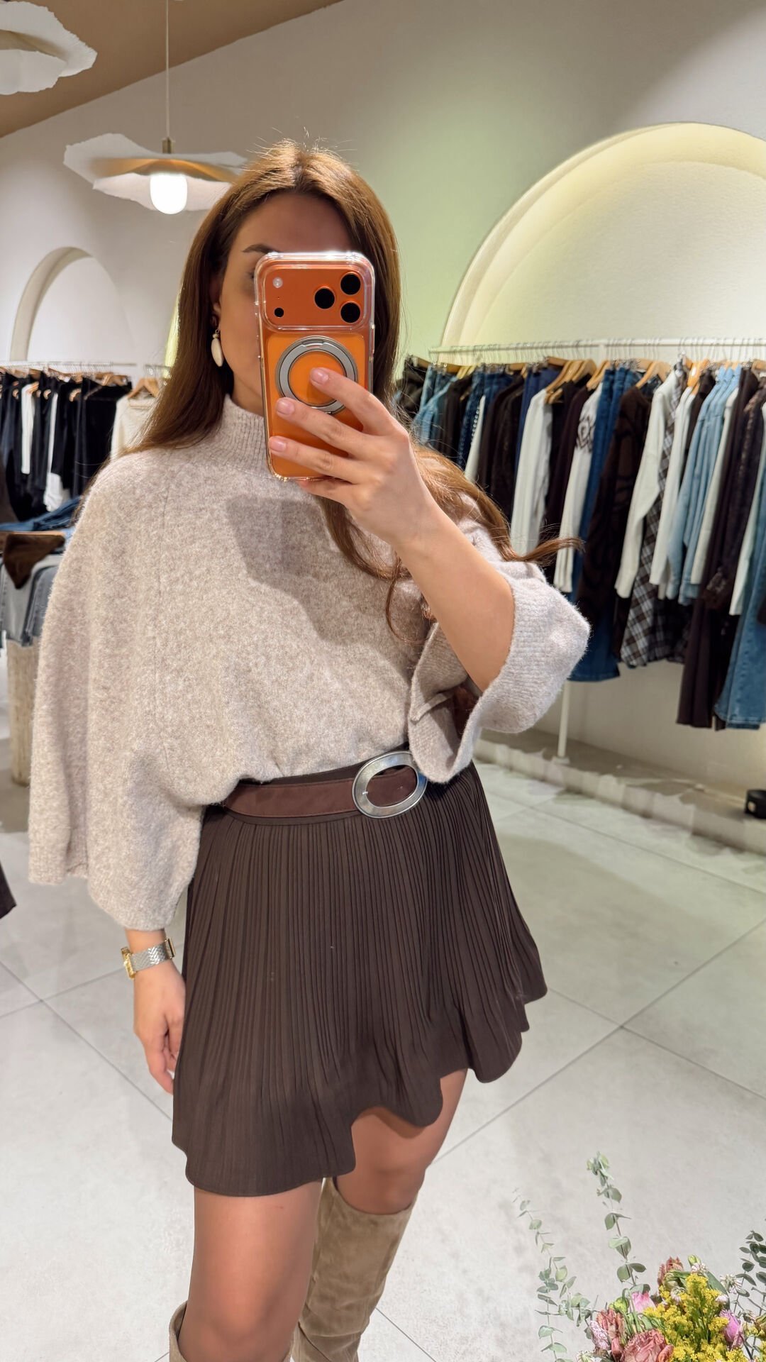 Balon Kol Balıkçı Kazak Bej