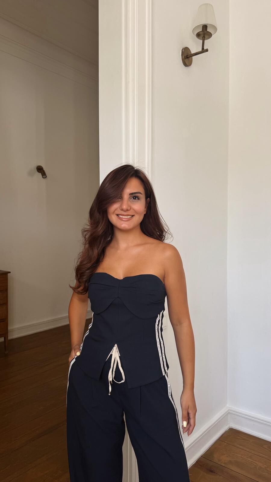 Şeritli Büstiyer-Lacivert