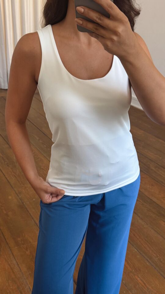 Pamuklu Kolsuz Atlet Beyaz1