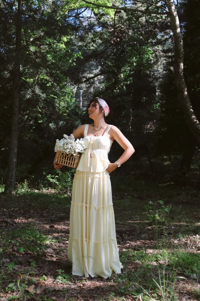 Fırfırlı Etek Takım Butter