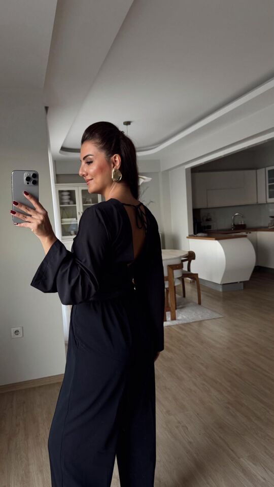 Sırt Detaylı Bluz Siyah