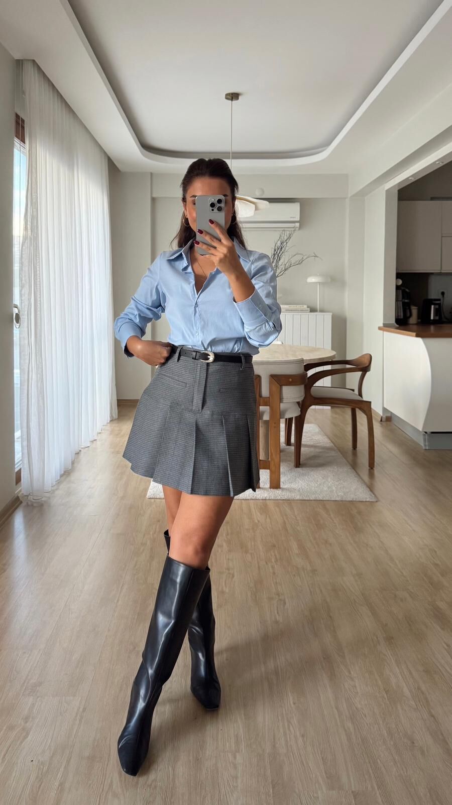 Süs Cep Pileli Etek