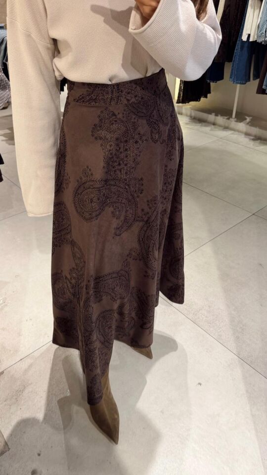 Şal Desen Kahve Etek