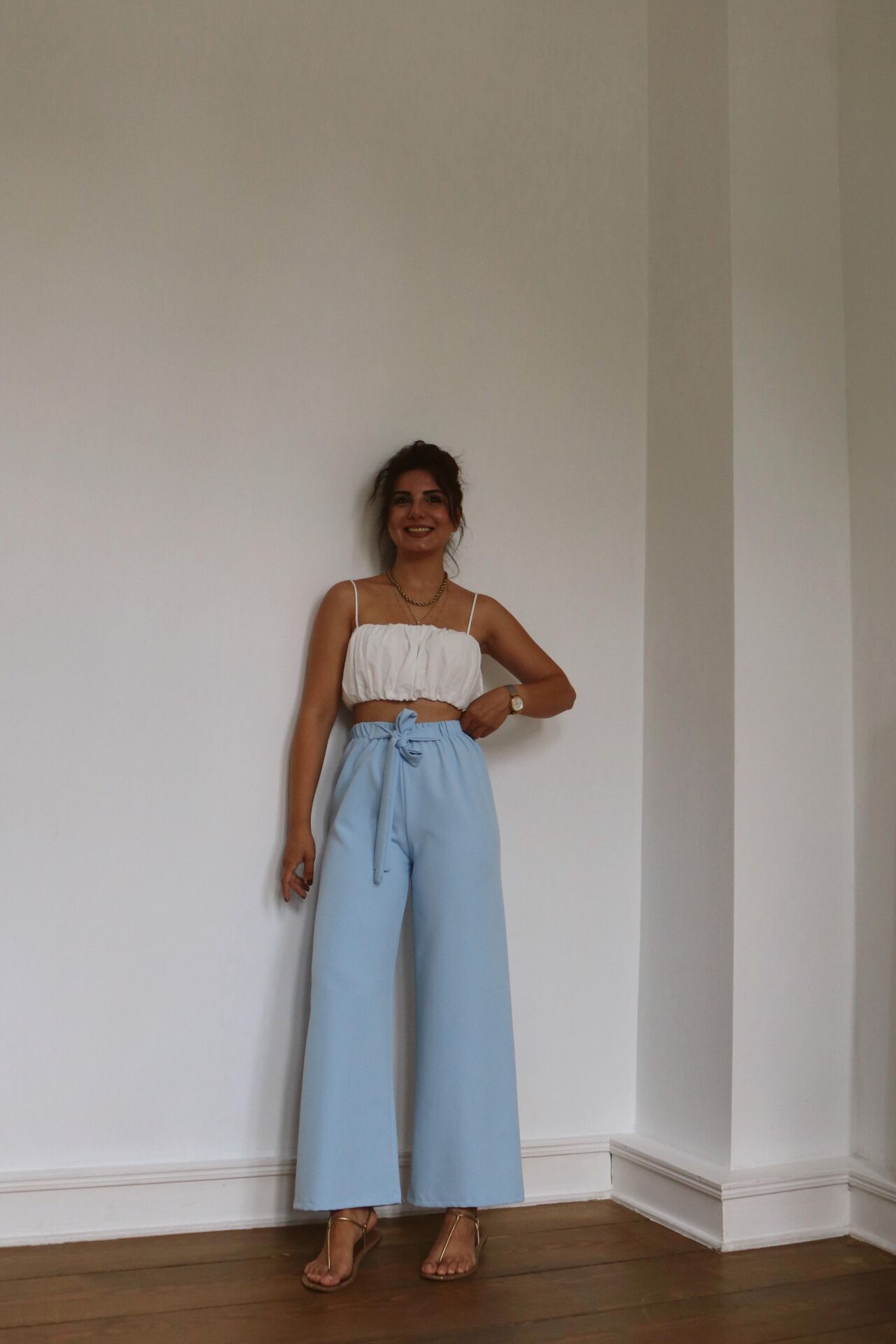 Bağlamalı Pantolon Mavi