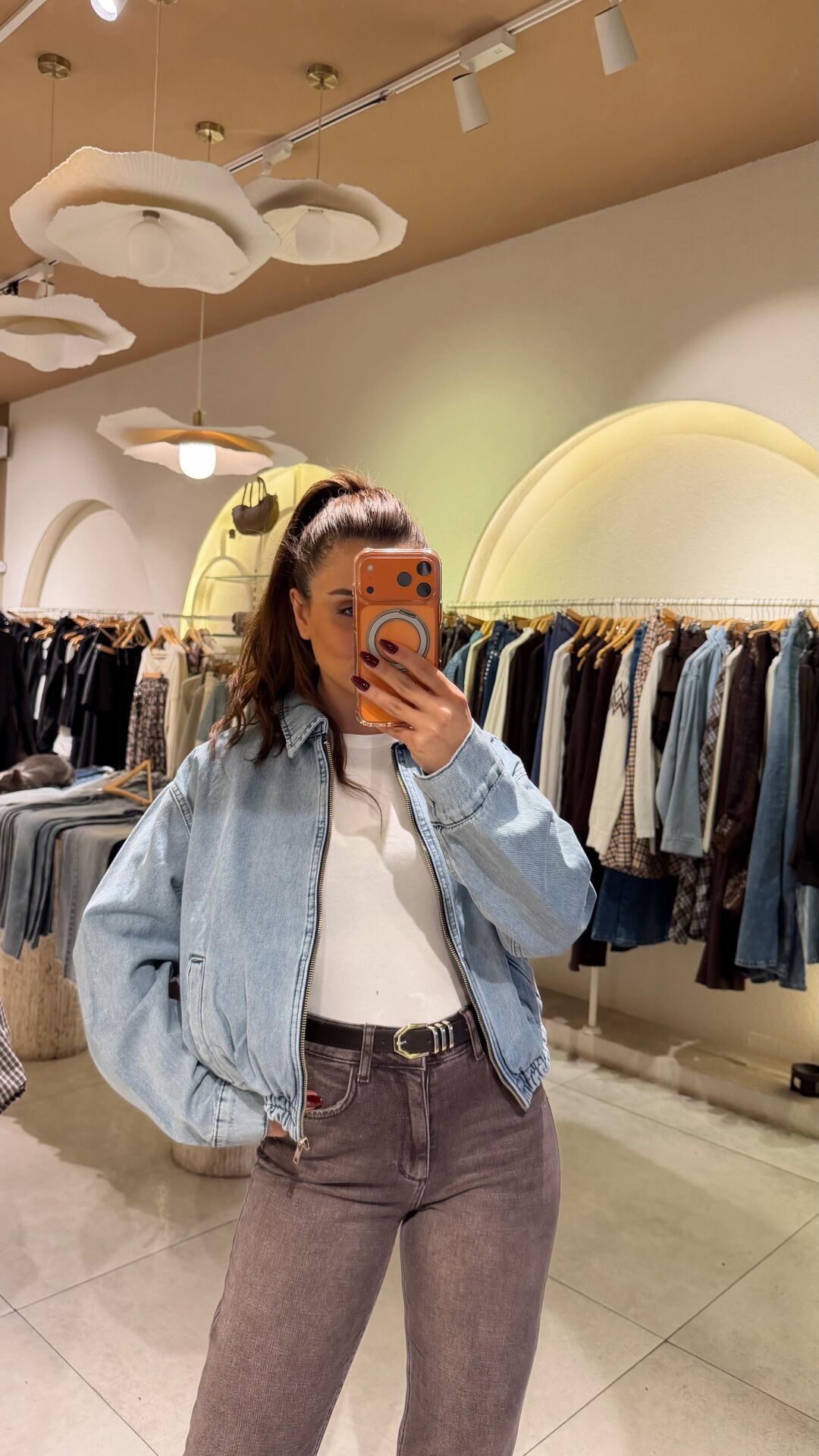 Denim Bomber Açık Mavi
