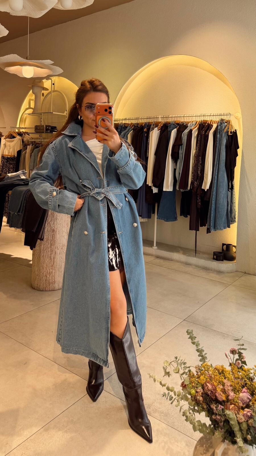Zr Denim Trenchcoat