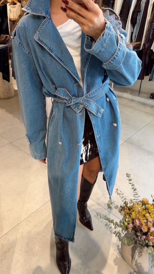 Zr Denim Trenchcoat