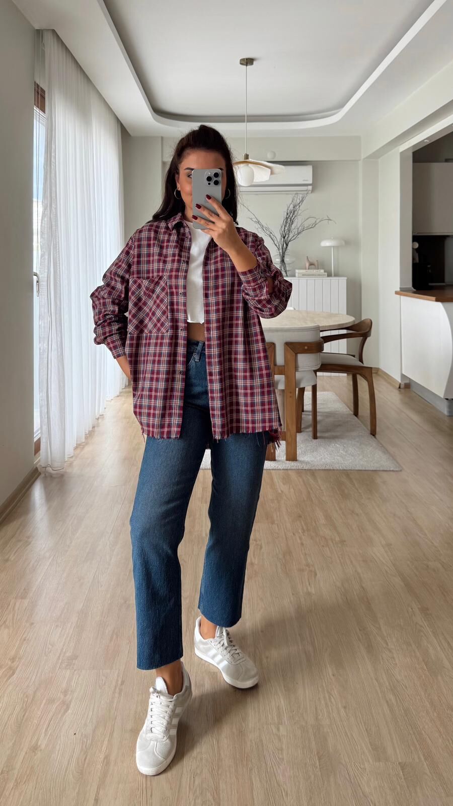 Bordo Ekose Oduncu Gömlek