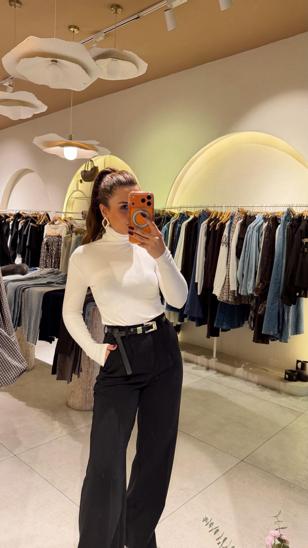 Boğazlı Uzun Kol Ekru Bluz