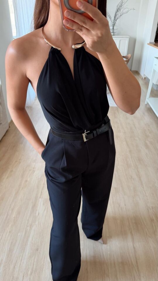 Jarse Aksesuarlı Bluz Siyah