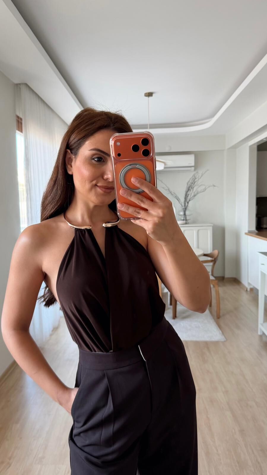 Jarse Aksesuarlı Bluz A.Kahve