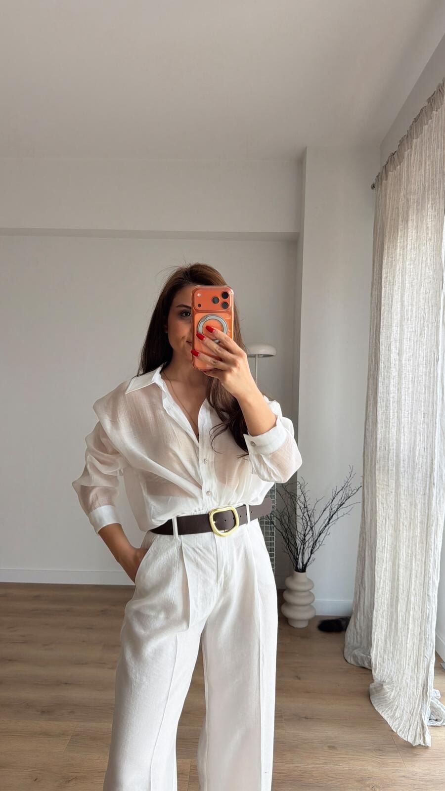 Beyaz Transparan Gömlek