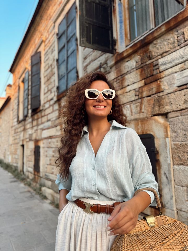 Transparan Gömlek Mavi