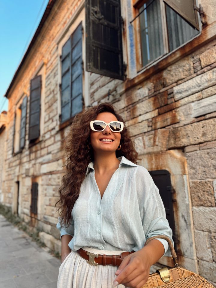 Transparan Gömlek Mavi