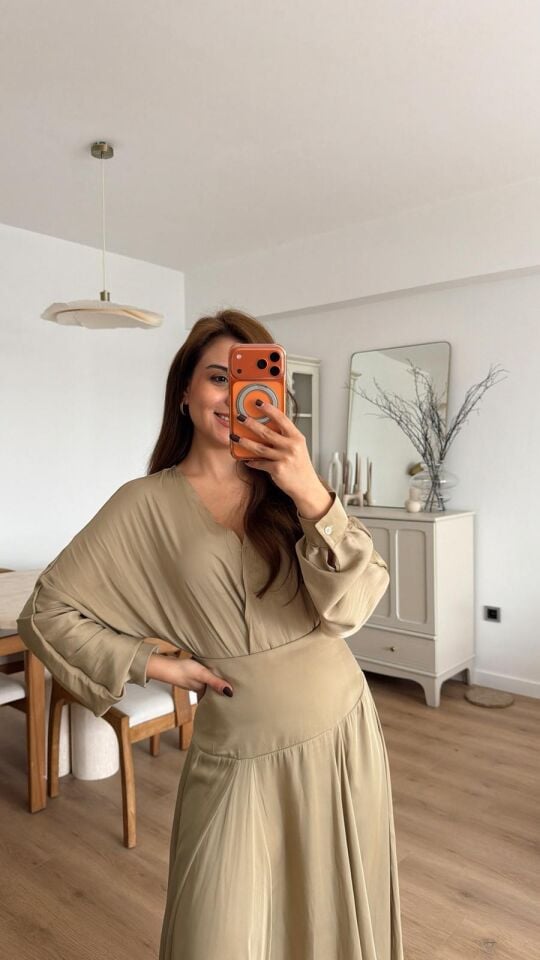 Kruvaze Saten Bluz Adaçayı