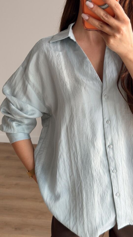 Transparan Gömlek Mavi