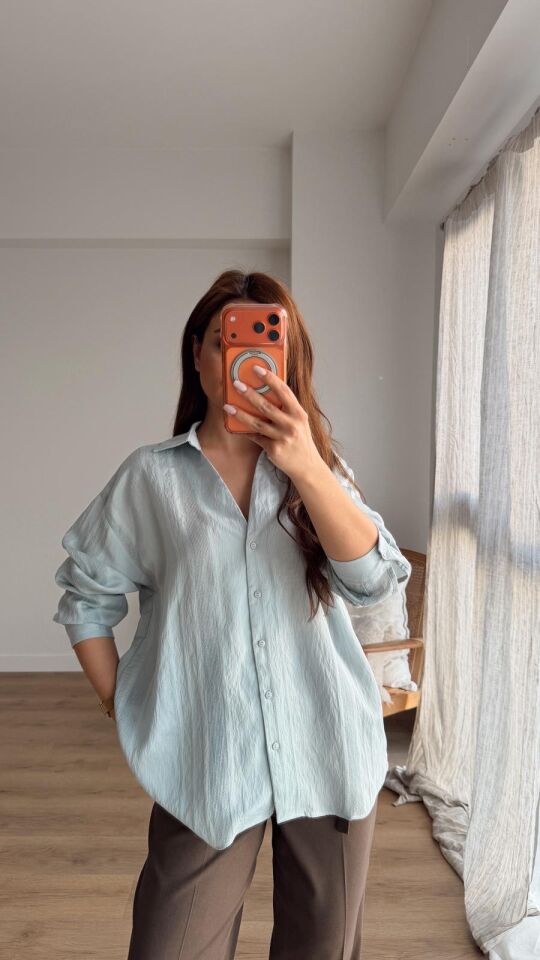 Transparan Gömlek Mavi