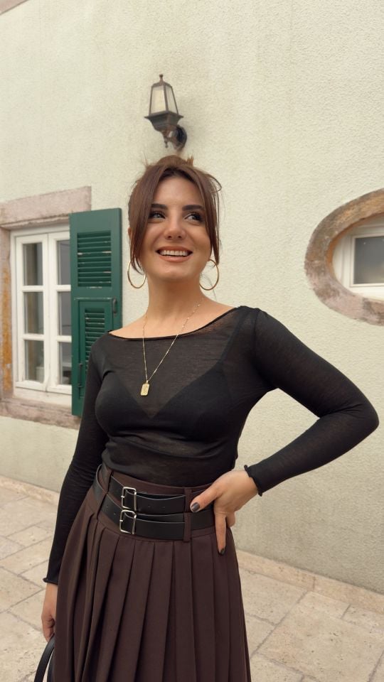 Kayık Yaka Bluz Siyah 0160