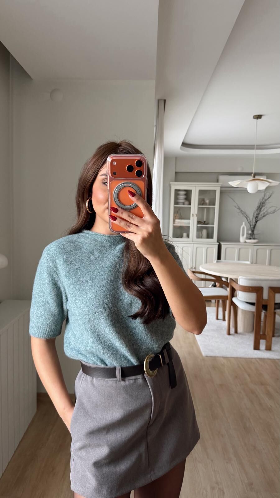 Kısa Kol Kazak Yeşil