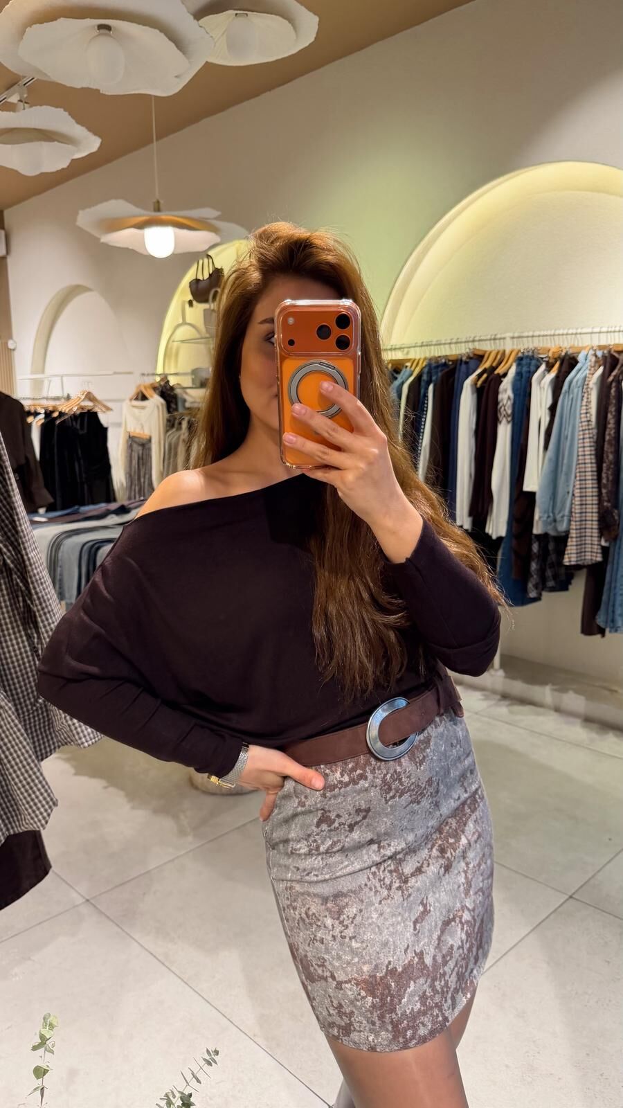 Omzu Düşük Bluz Siyah